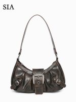 1pc Women's Retro Maillard Punk Wanderer Motorcycle Bag