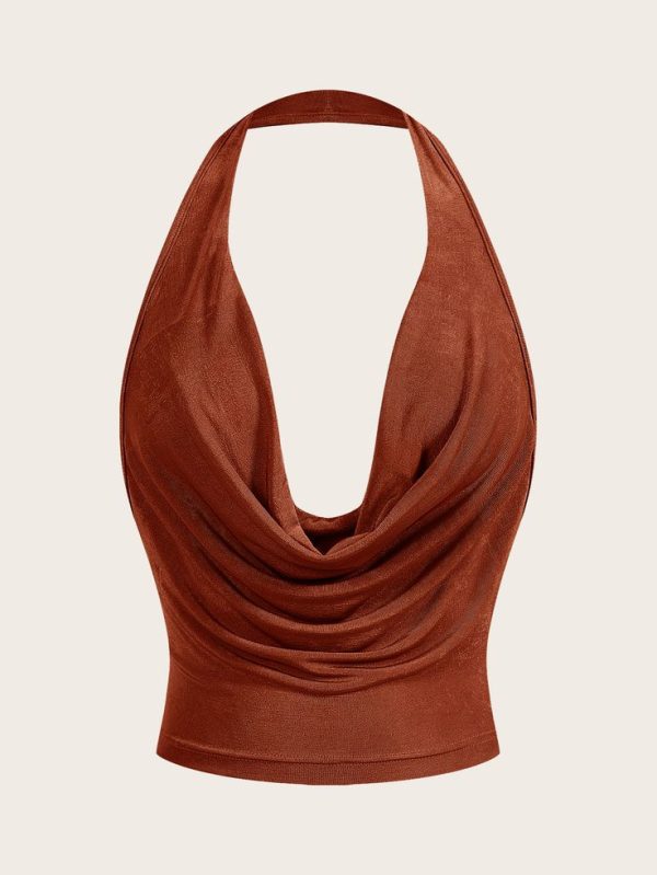 Sweetina Women Scoop Neck Sleeveless Cropped Y2K Red Sexy Top