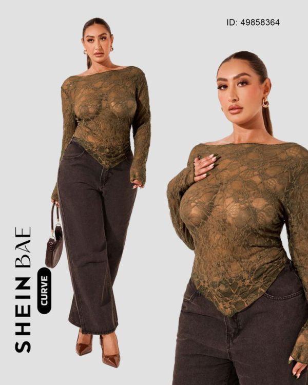 SHEIN BAE Plus Size Women Bow Decor Valentine's Day Blouse