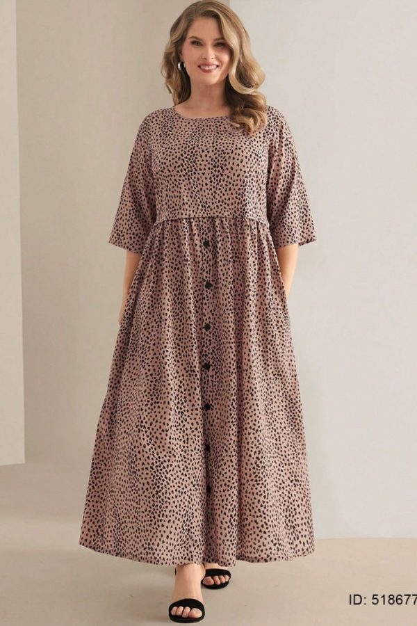 EMERY ROSE Plus Size Simple Casual Daily Wear Dress