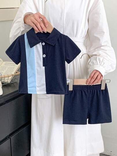 2pcs Baby/Baby Boy Polo Shirt & Shorts Set