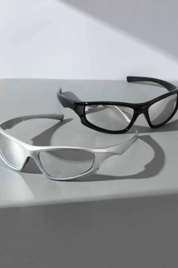 Plastic Y2K Wrap Around Punk Rave Party Sunglasses