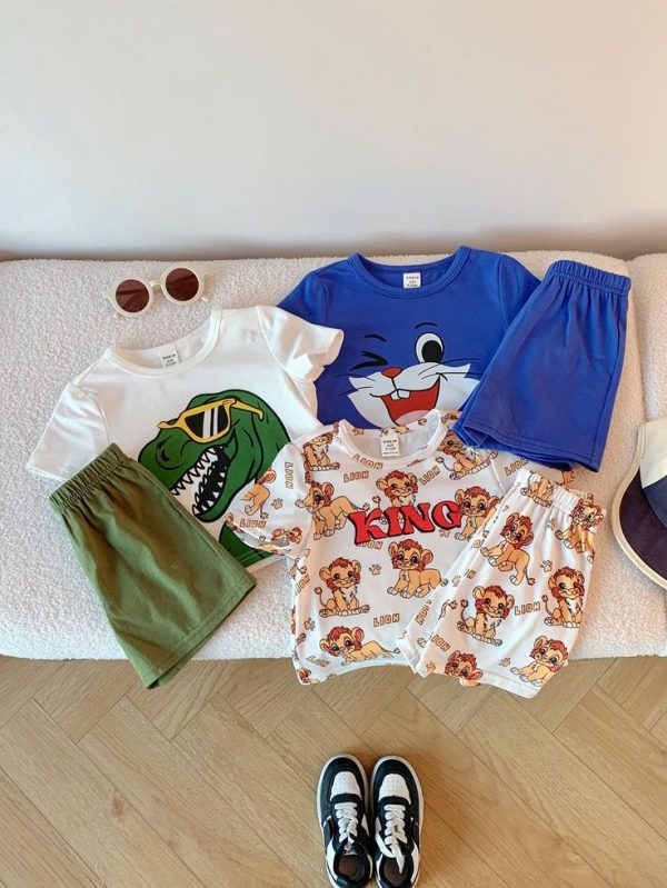 SHEIN 6pcs/Set Baby Boy Summer Cute Clothes