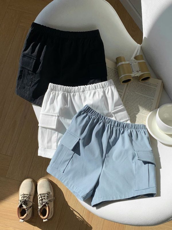 SHEIN 3pcs Baby/Toddler Unisex Casual Sports Elastic Waist Shorts Set