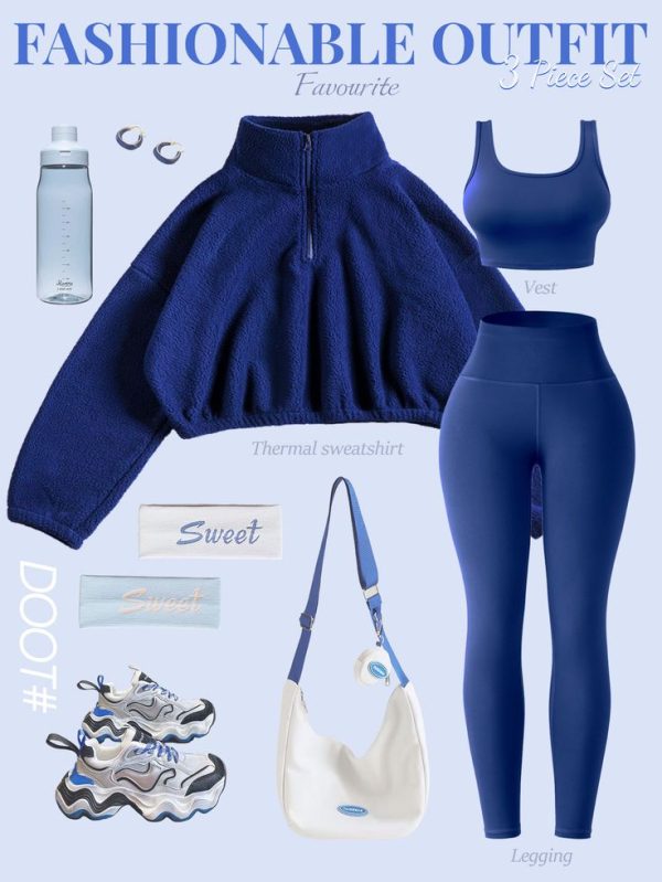Easify SHEIN Sport Women 3Pcs/Set Casual Sports Suit