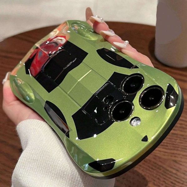 Apple Stylish Luxury 3D Sports Car Silicone Soft Phone Case Compatible With Iphone 16 15 14 13 12 11 Pro Max Soft Shockproof Cover