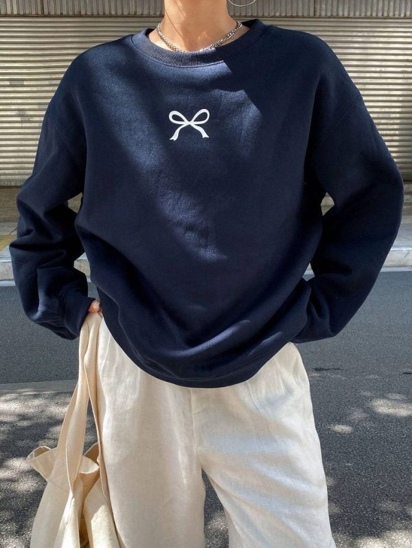 Butterfly Print Fleece Sweatshirt