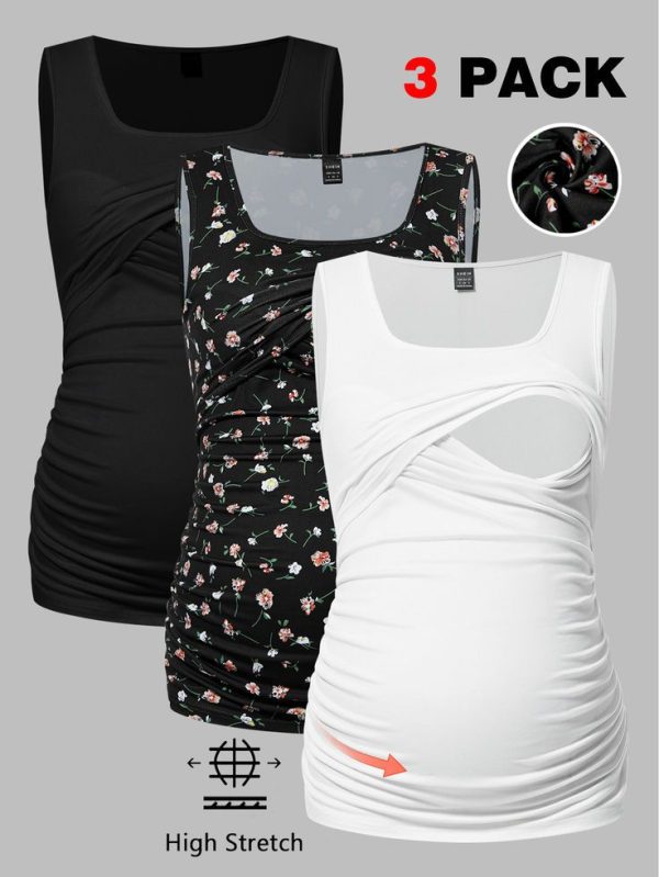 Maternity Slimming Solid Color Tank Tops
