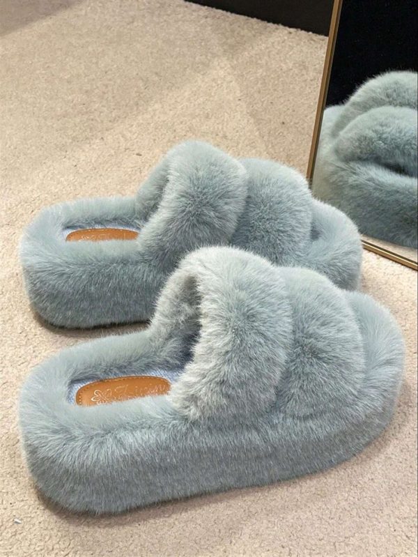 Thick Sole Fluffy Slippers