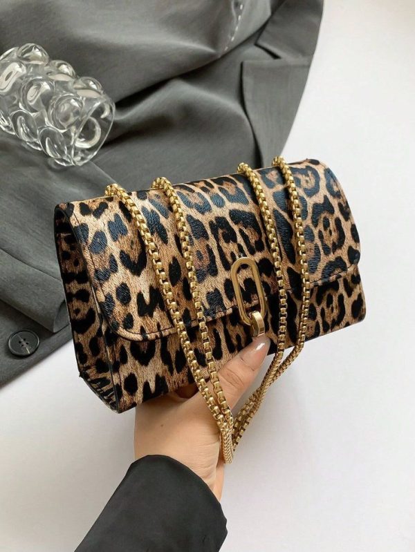 Leopard Print Mini Square Bag
