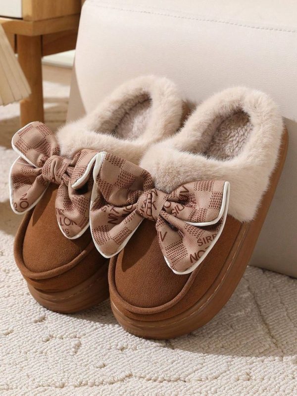 Fluffy Lined Slip-On House Slippers