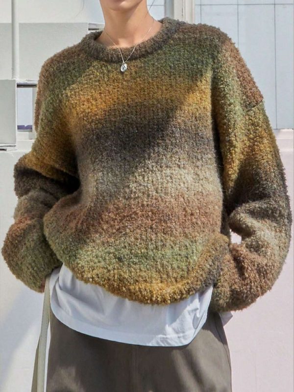 Ombre Drop Shoulder Sweater