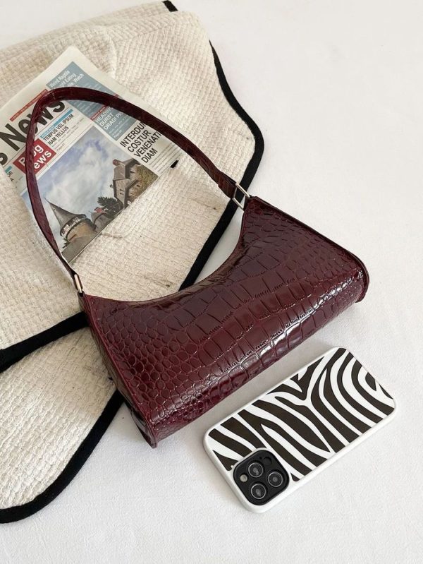 Minimalist Crocodile Embossed Bag
