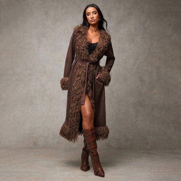 Patchwork Fur And Suede Coat