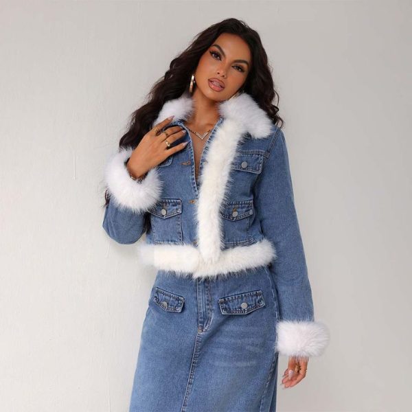 Single Breasted Casual Denim Jacket