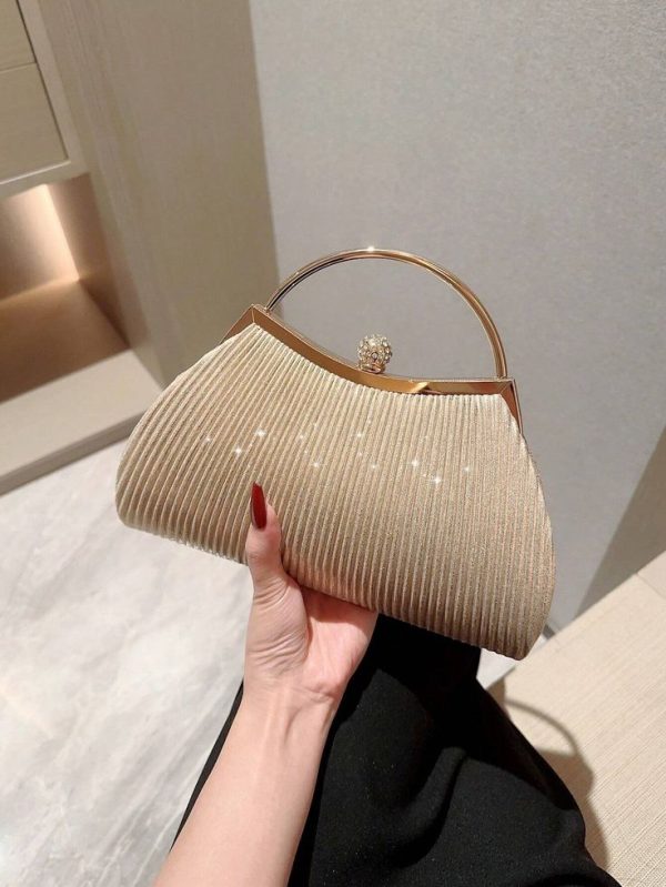 Rhinestone Decor Bucket Bag