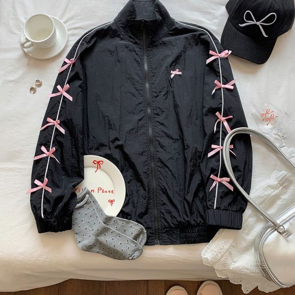 Long Sleeve Jacket With Bow Decoration