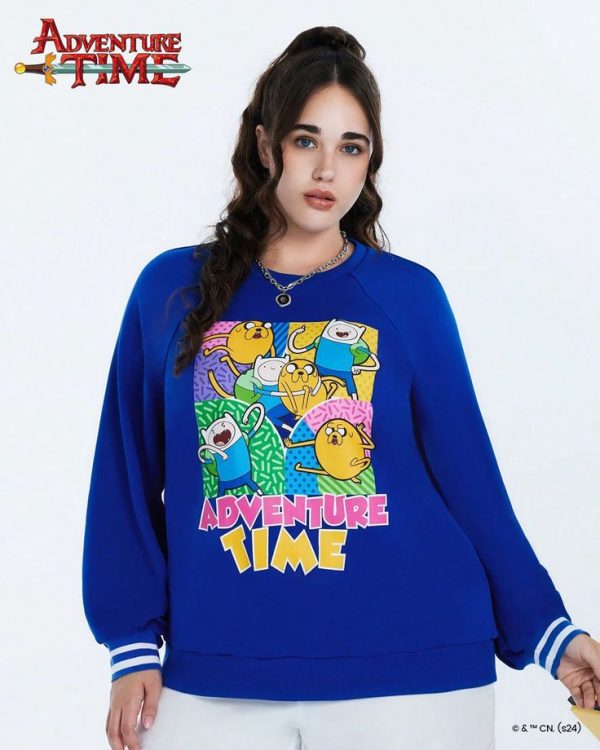 Crew Neck Contrast Cuff Sweatshirt