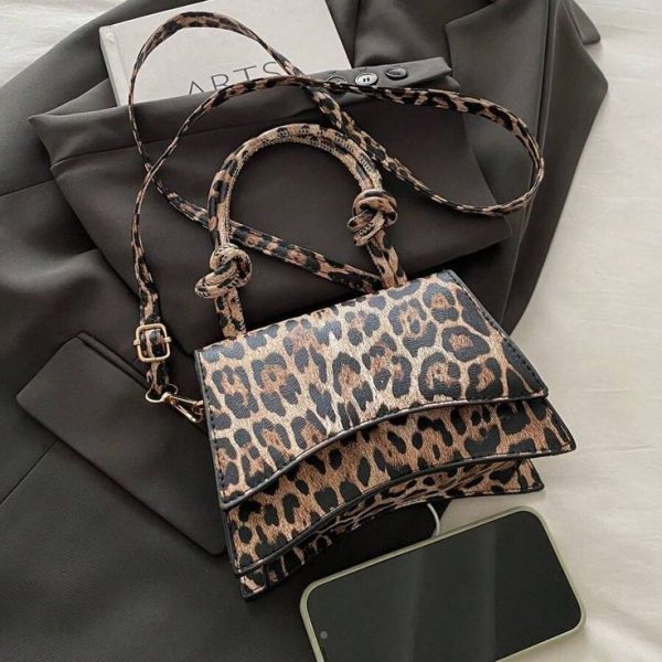 Leopard Print Faux Leather Handbag
