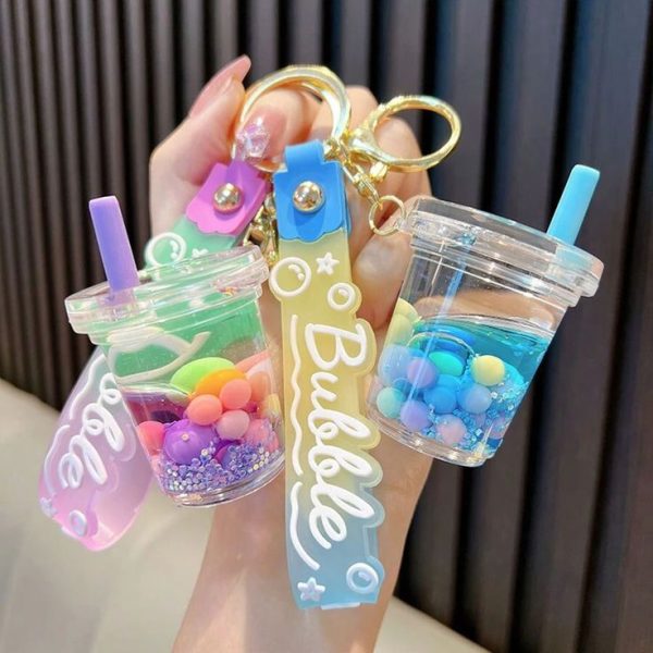 Milk Tea Cup Keychain Gift Bag Accessories