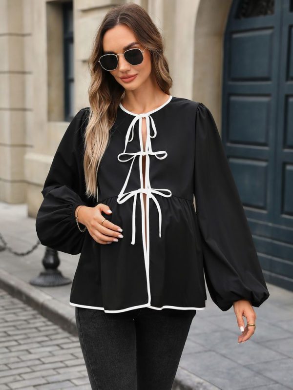 Lantern Sleeve Loose Shirt