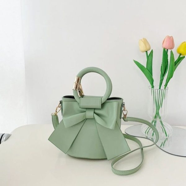 Mini Bow Decor Top Ring Bucket Bag