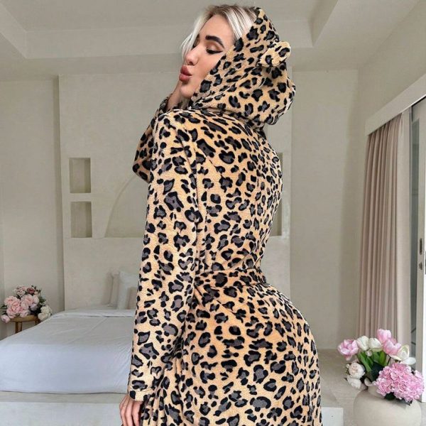 Hooded Belted Flannel Robe