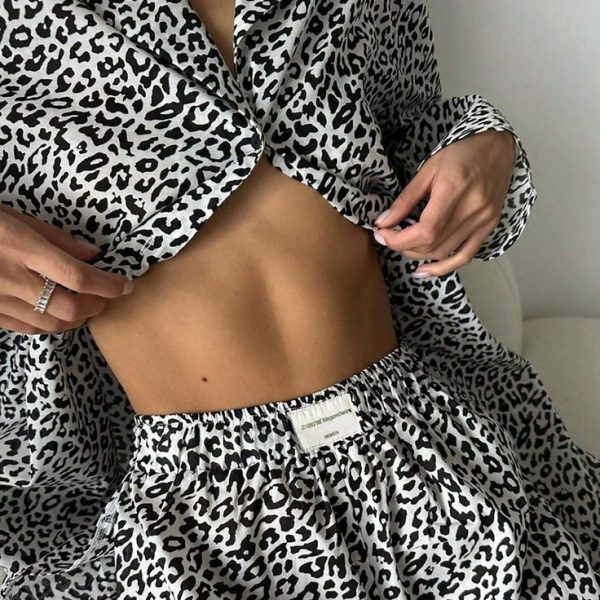 Turndown Collar Cardigan And Shorts