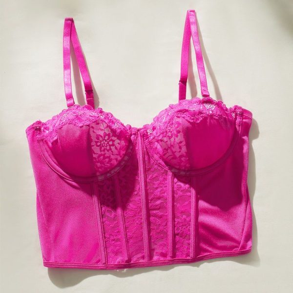 Contrast Lace Underwire Bra Lingerie