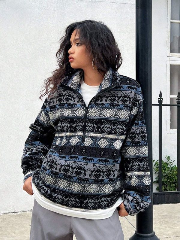 Zip Up Hooded Sweatshirt Jacket