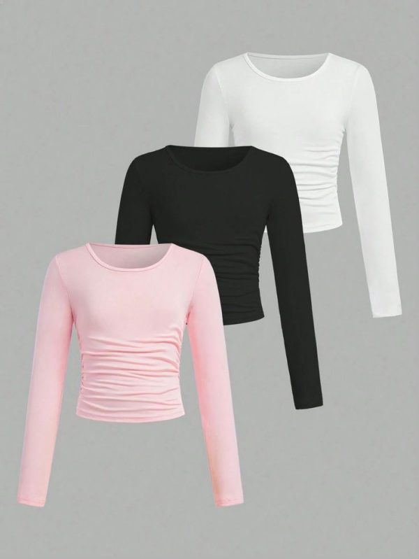 Long Sleeve Ruched T-Shirt