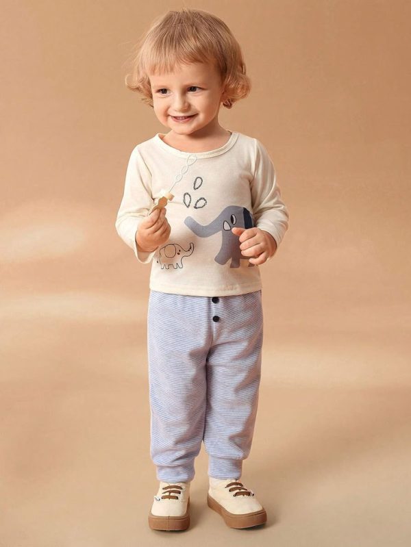 SHEIN All-Season Fun Time Outfit Set For Baby Boys And Girls