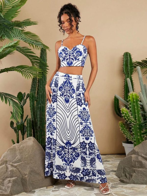 SHEIN TRVLCHIC Women's Floral Pattern Vacation Style Camisole Top