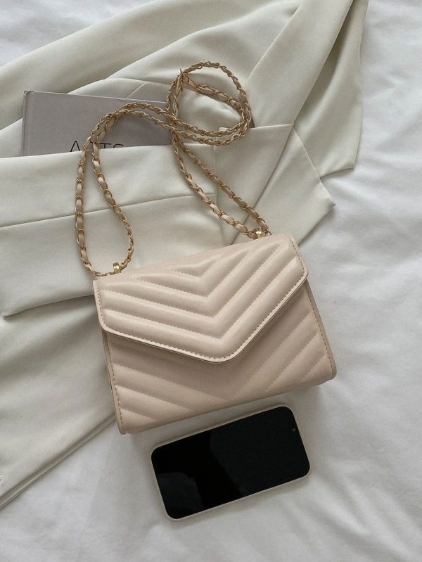 Lightweight,Business Casual Mini Chevron Flap Square Bag For Teen Girls Women College Students