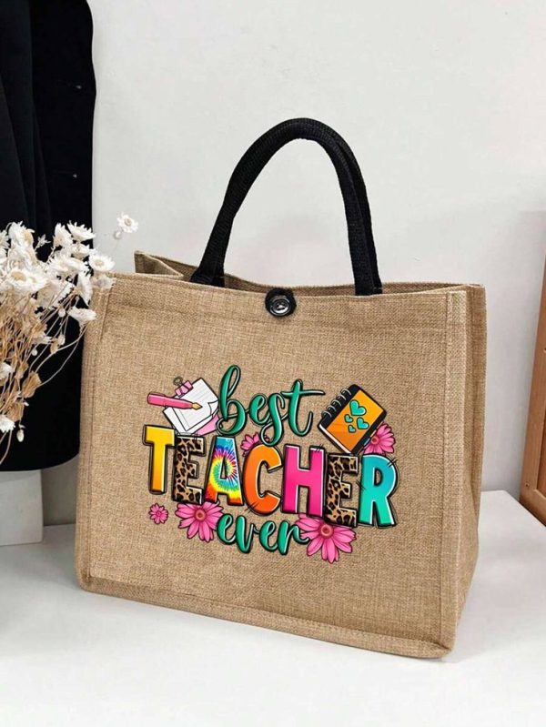 1 Piece Printed Handbag Best Gift For Teachers,Female Bridesmaid Personalized Wedding Gift Bag