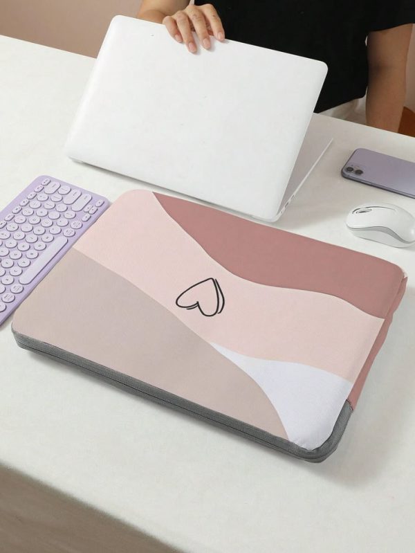 Color Block Stitching Pattern Printed Laptop Bag