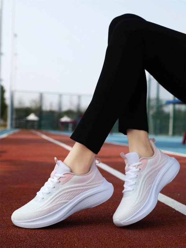Sporty Sneakers For Women, Colorblock Lace-up Front Running Shoes