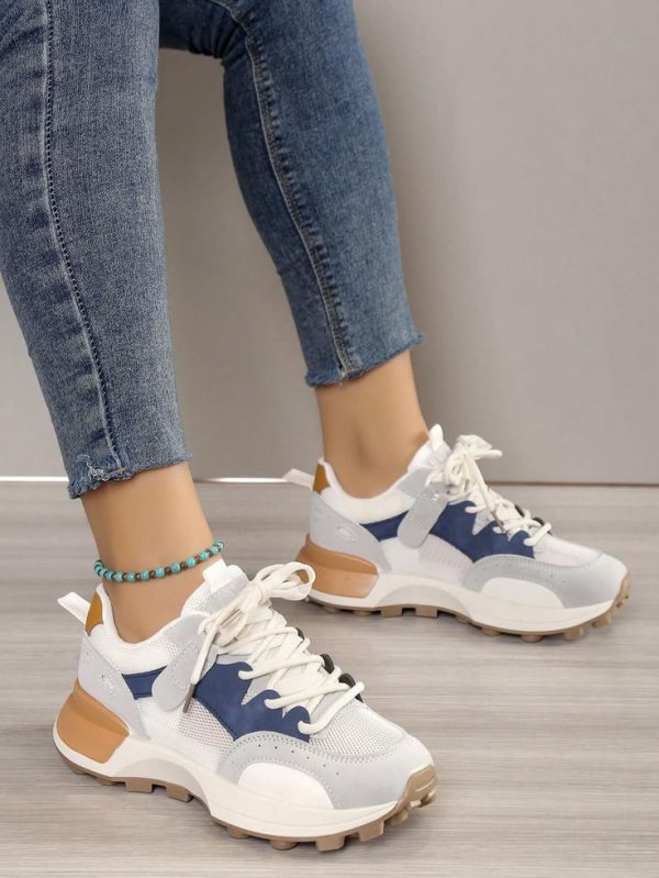 Women's Tennis Sport Shoes Casual Lace-Up Lightweight Running Fitness Gym Exercise Sneakers