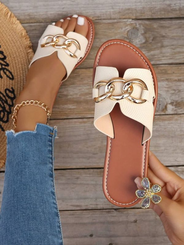 Summer Women's Flat Casual Slippers, Korean Style Open-Toe Weaved Roman Sandals,