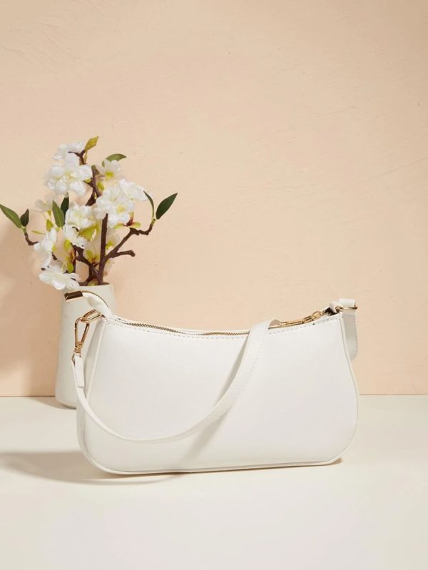 Lightweight,Business Casual Minimalist Zipper Up Shoulder Bag For Teen Girls College Students
