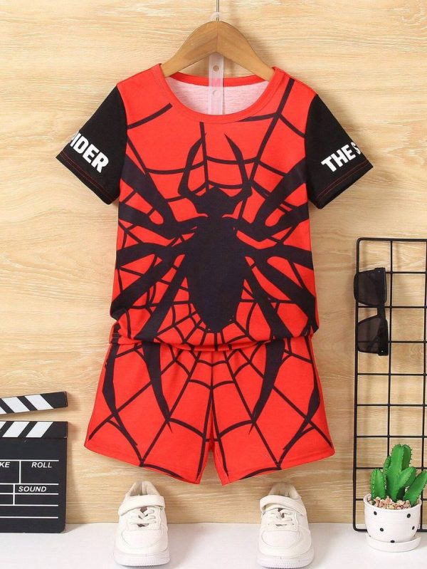 SHEIN 2pcs Toddler Boys' Spring/Summer Outfit