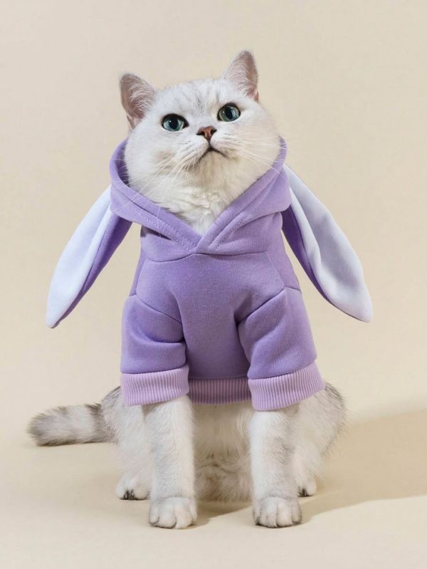PETSIN 1pc Pinkish-purple Rabbit Pet Hoodie