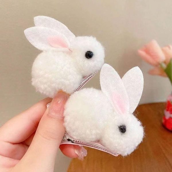 Baby Girls Cute Plush Rabbit Hair Clips