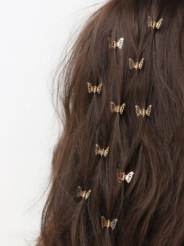 Gold Butterfly Hair Clips