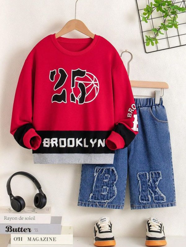 Boys' 2pcs Casual Korean Version Loose Fit Summer Outfit