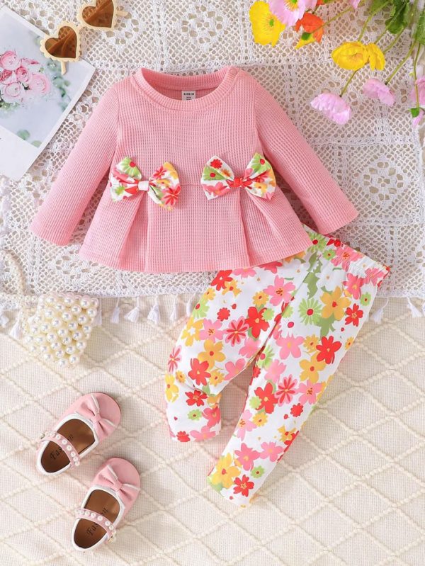 Baby Girls' Spring/Autumn Cute Butterfly Printed Set