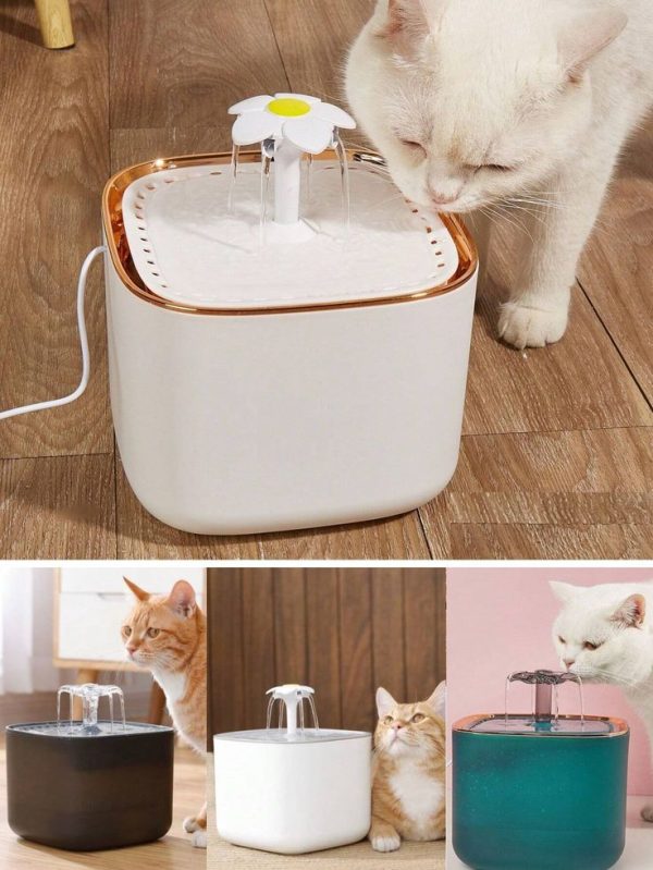 3L Pet Water Fountain Cat Dog Auto Water Dispenser, USB Power Cord No Adapter