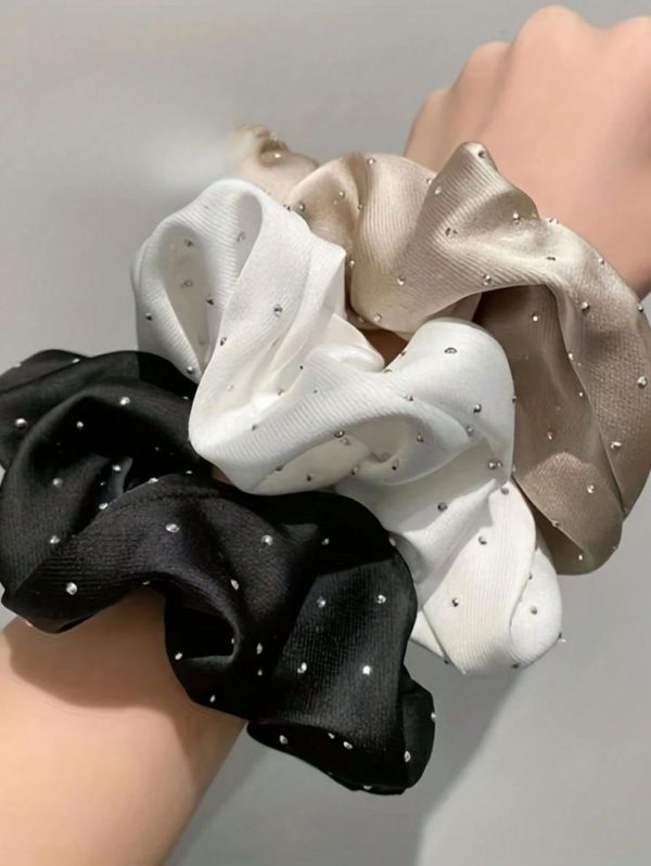 Drilling Organza Women Decorative Hair Ties Satin Hair Ties Simple, Elegant And Fashionable Headwear