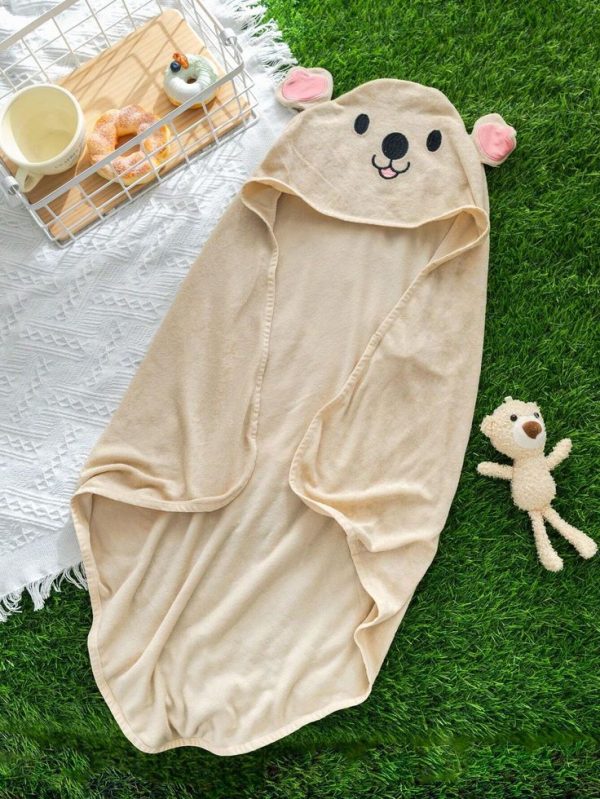 SHEIN Unisex Khaki Knitted Koala Shaped Towel Cover-Up, Suitable For Swimming, Beach, And Seaside