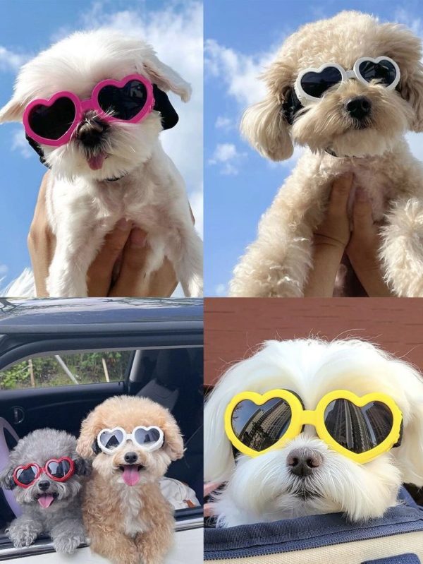 Pet Love Heart Sunglasses - Fun Photo Props For Dogs And Cats Lovely Accessories
